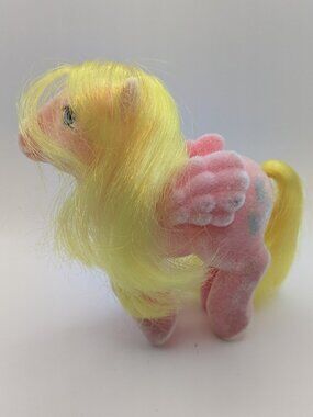 Vintage My Little Pony Best Wishes So Soft Pegasus Flocked Birthday G1 Hasbro